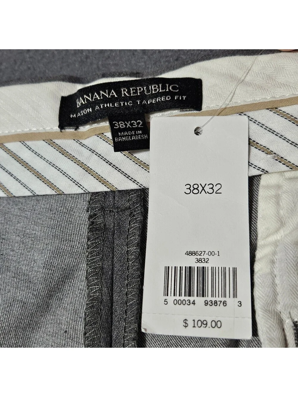 Banana Republic Men's Rapid Movement Mason Athletic Tapered Fit Chino Pants 38W